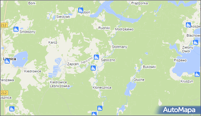 mapa Sątoczno gmina Lipnica, Sątoczno gmina Lipnica na mapie Targeo