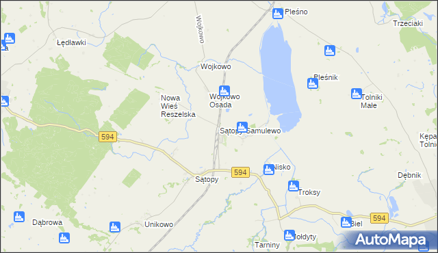 mapa Sątopy-Samulewo, Sątopy-Samulewo na mapie Targeo