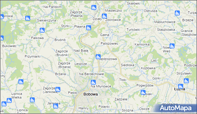 mapa Sędziszowa gmina Bobowa, Sędziszowa gmina Bobowa na mapie Targeo