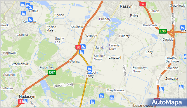 mapa Sękocin Nowy, Sękocin Nowy na mapie Targeo