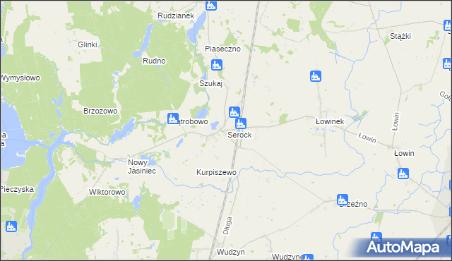 mapa Serock gmina Pruszcz, Serock gmina Pruszcz na mapie Targeo