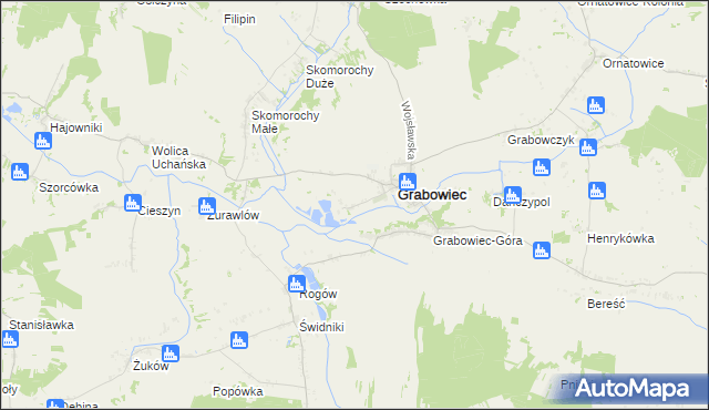 mapa Siedlisko gmina Grabowiec, Siedlisko gmina Grabowiec na mapie Targeo