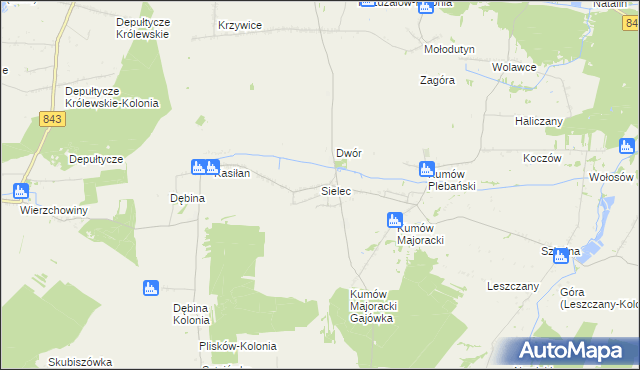 mapa Sielec gmina Leśniowice, Sielec gmina Leśniowice na mapie Targeo