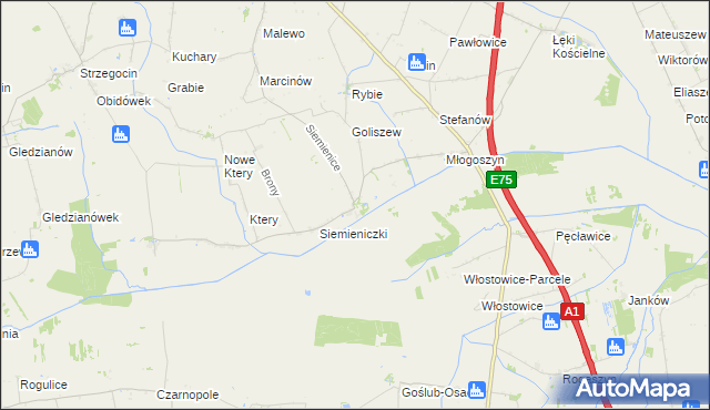 mapa Siemienice, Siemienice na mapie Targeo