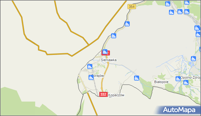 mapa Sieniawka gmina Bogatynia, Sieniawka gmina Bogatynia na mapie Targeo