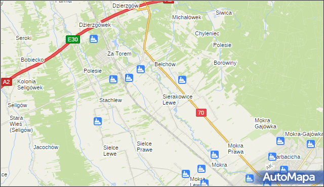 mapa Sierakowice Lewe, Sierakowice Lewe na mapie Targeo