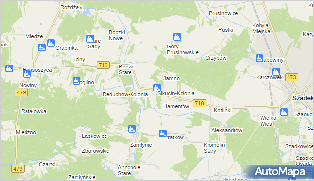 mapa Sikucin-Kolonia, Sikucin-Kolonia na mapie Targeo