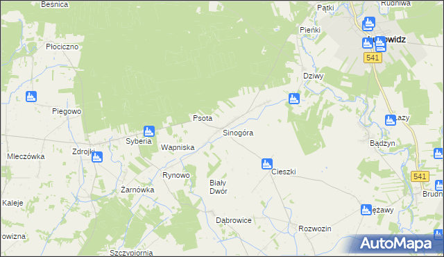mapa Sinogóra, Sinogóra na mapie Targeo