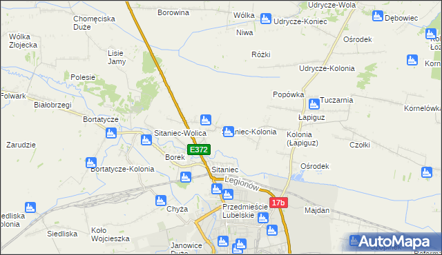 mapa Sitaniec-Kolonia, Sitaniec-Kolonia na mapie Targeo