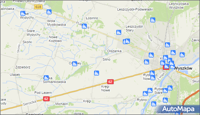 mapa Sitno gmina Wyszków, Sitno gmina Wyszków na mapie Targeo