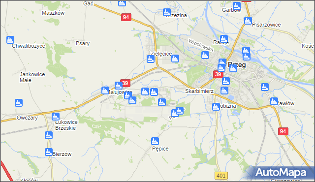 mapa Skarbimierz-Osiedle, Skarbimierz-Osiedle na mapie Targeo