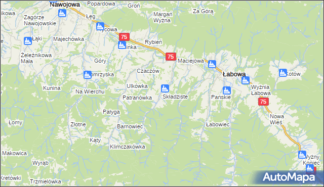 mapa Składziste, Składziste na mapie Targeo