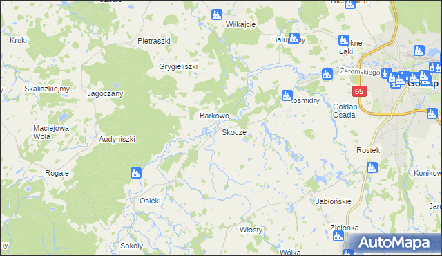 mapa Skocze gmina Gołdap, Skocze gmina Gołdap na mapie Targeo