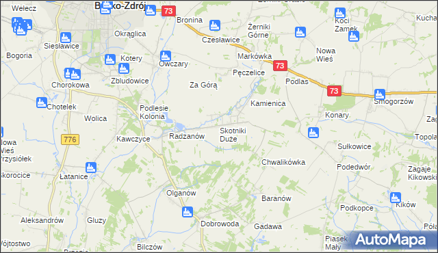 mapa Skotniki Duże, Skotniki Duże na mapie Targeo