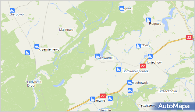 mapa Skowarnki, Skowarnki na mapie Targeo