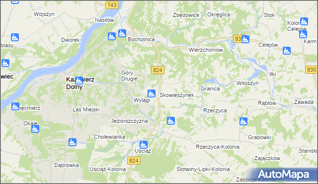 mapa Skowieszynek, Skowieszynek na mapie Targeo