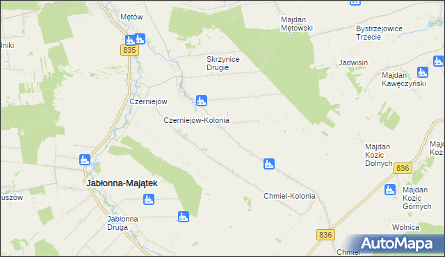 mapa Skrzynice-Kolonia, Skrzynice-Kolonia na mapie Targeo