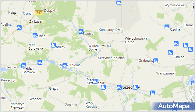 mapa Skrzyniec-Kolonia, Skrzyniec-Kolonia na mapie Targeo