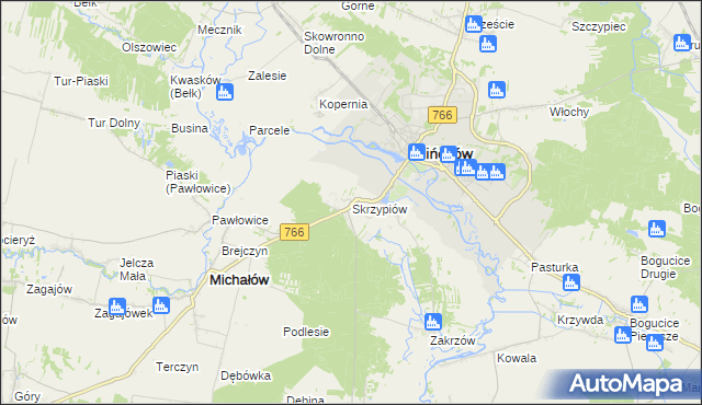 mapa Skrzypiów, Skrzypiów na mapie Targeo