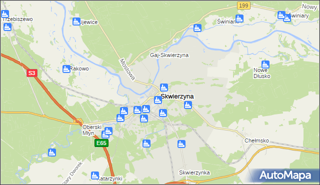mapa Skwierzyna, Skwierzyna na mapie Targeo