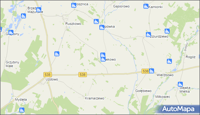 mapa Sławkowo gmina Działdowo, Sławkowo gmina Działdowo na mapie Targeo