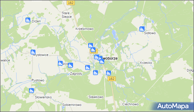 mapa Sławoborze, Sławoborze na mapie Targeo
