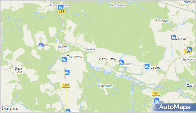 mapa Sławomierz, Sławomierz na mapie Targeo