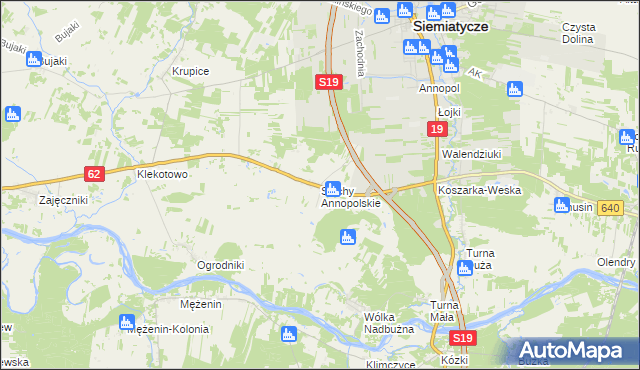 mapa Słochy Annopolskie, Słochy Annopolskie na mapie Targeo