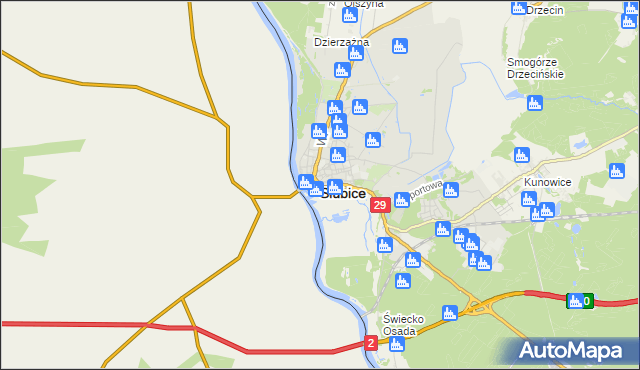mapa Słubice, Słubice na mapie Targeo