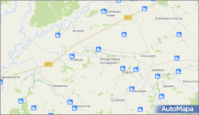 mapa Smogorówka Goniądzka, Smogorówka Goniądzka na mapie Targeo