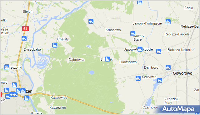 mapa Smólnik gmina Goworowo, Smólnik gmina Goworowo na mapie Targeo