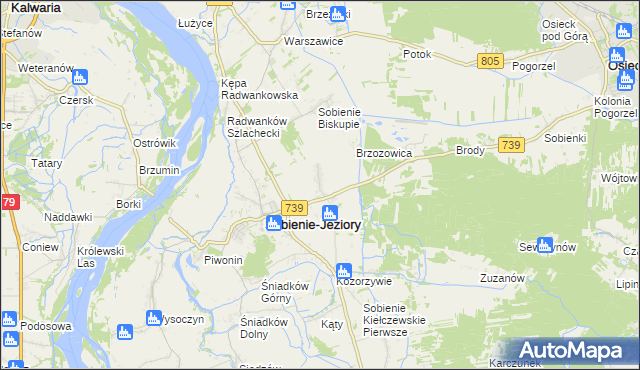 mapa Sobienie Szlacheckie, Sobienie Szlacheckie na mapie Targeo