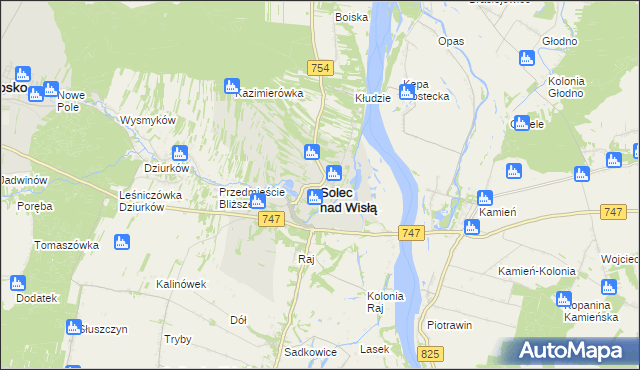 mapa Solec nad Wisłą, Solec nad Wisłą na mapie Targeo