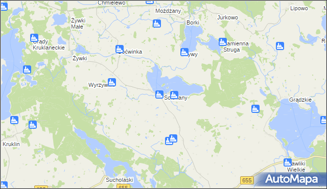 mapa Sołtmany gmina Kruklanki, Sołtmany gmina Kruklanki na mapie Targeo