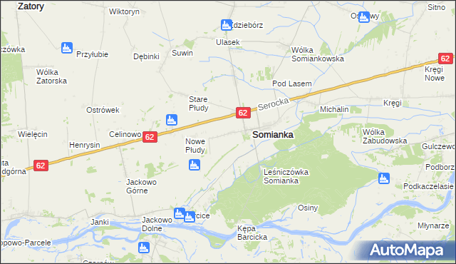 mapa Somianka-Parcele, Somianka-Parcele na mapie Targeo
