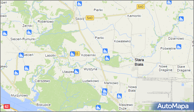 mapa Srebrna gmina Stara Biała, Srebrna gmina Stara Biała na mapie Targeo