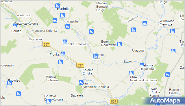 mapa Średnie Duże gmina Nielisz, Średnie Duże gmina Nielisz na mapie Targeo