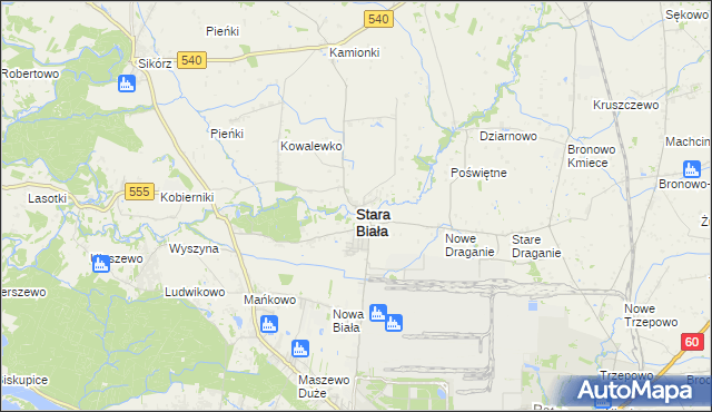 mapa Stara Biała, Stara Biała na mapie Targeo