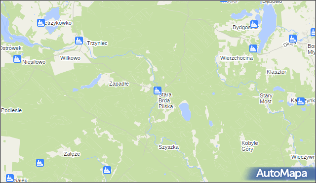 mapa Stara Brda Pilska, Stara Brda Pilska na mapie Targeo