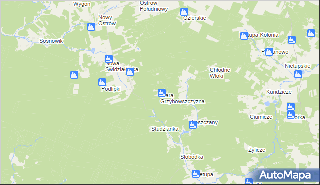 mapa Stara Grzybowszczyzna, Stara Grzybowszczyzna na mapie Targeo