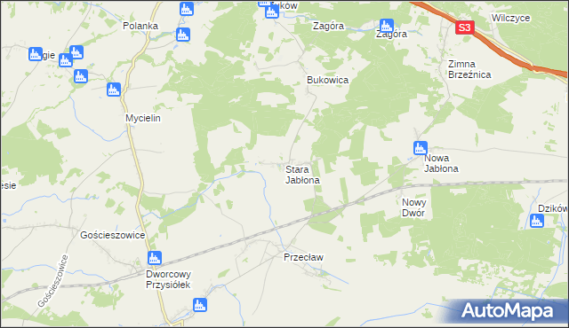 mapa Stara Jabłona, Stara Jabłona na mapie Targeo