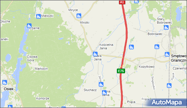 mapa Stara Jania, Stara Jania na mapie Targeo