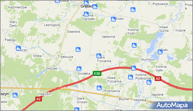 mapa Stara Trzcianka, Stara Trzcianka na mapie Targeo