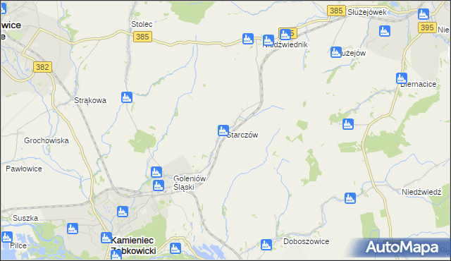 mapa Starczów, Starczów na mapie Targeo