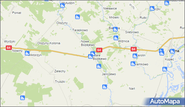 mapa Stare Bożejewo, Stare Bożejewo na mapie Targeo