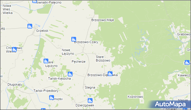 mapa Stare Brzozowo, Stare Brzozowo na mapie Targeo
