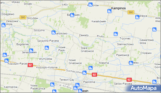 mapa Stare Gnatowice, Stare Gnatowice na mapie Targeo
