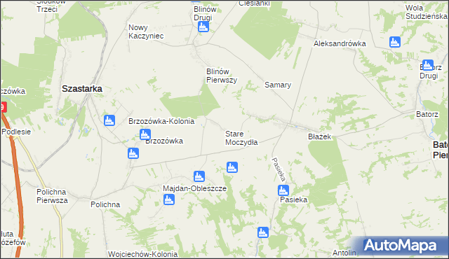 mapa Stare Moczydła, Stare Moczydła na mapie Targeo