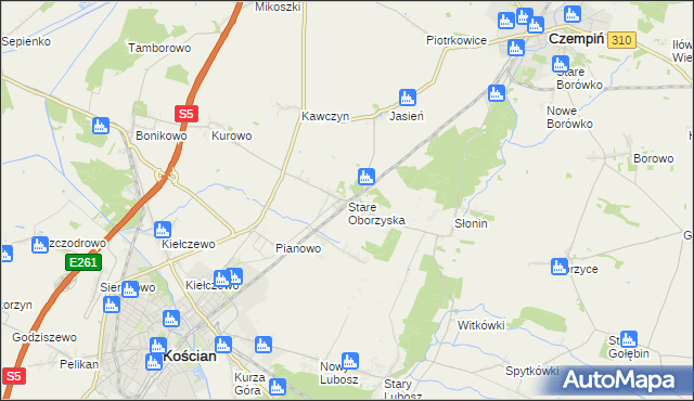 mapa Stare Oborzyska, Stare Oborzyska na mapie Targeo