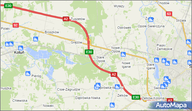 mapa Stare Opole, Stare Opole na mapie Targeo